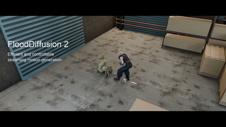 FloodDiffusion 2: Efficient and Path Controllable Streaming Motion Generation video preview